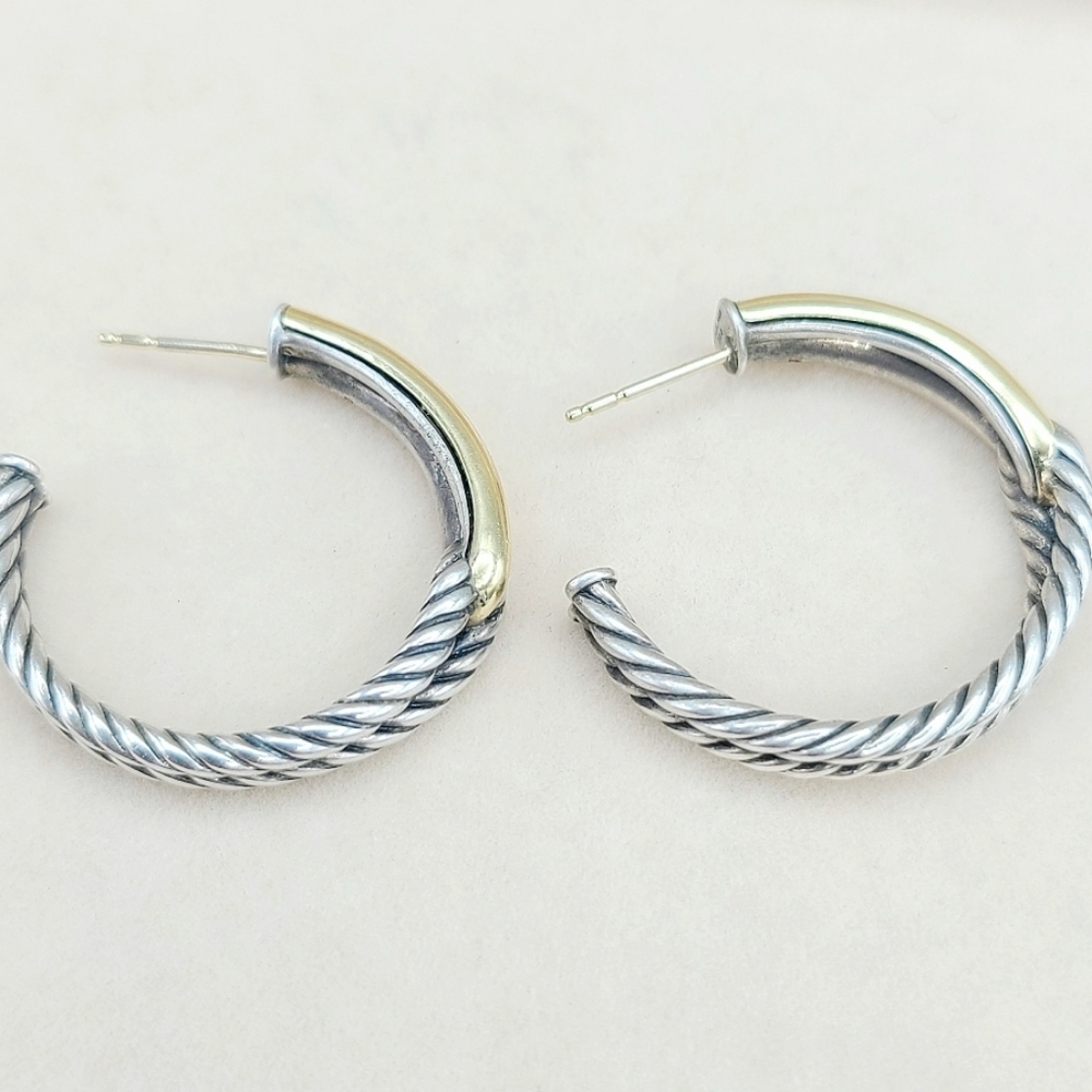 David Yurman Large Labyrinth Single- Loop Hoop Ea… - image 8